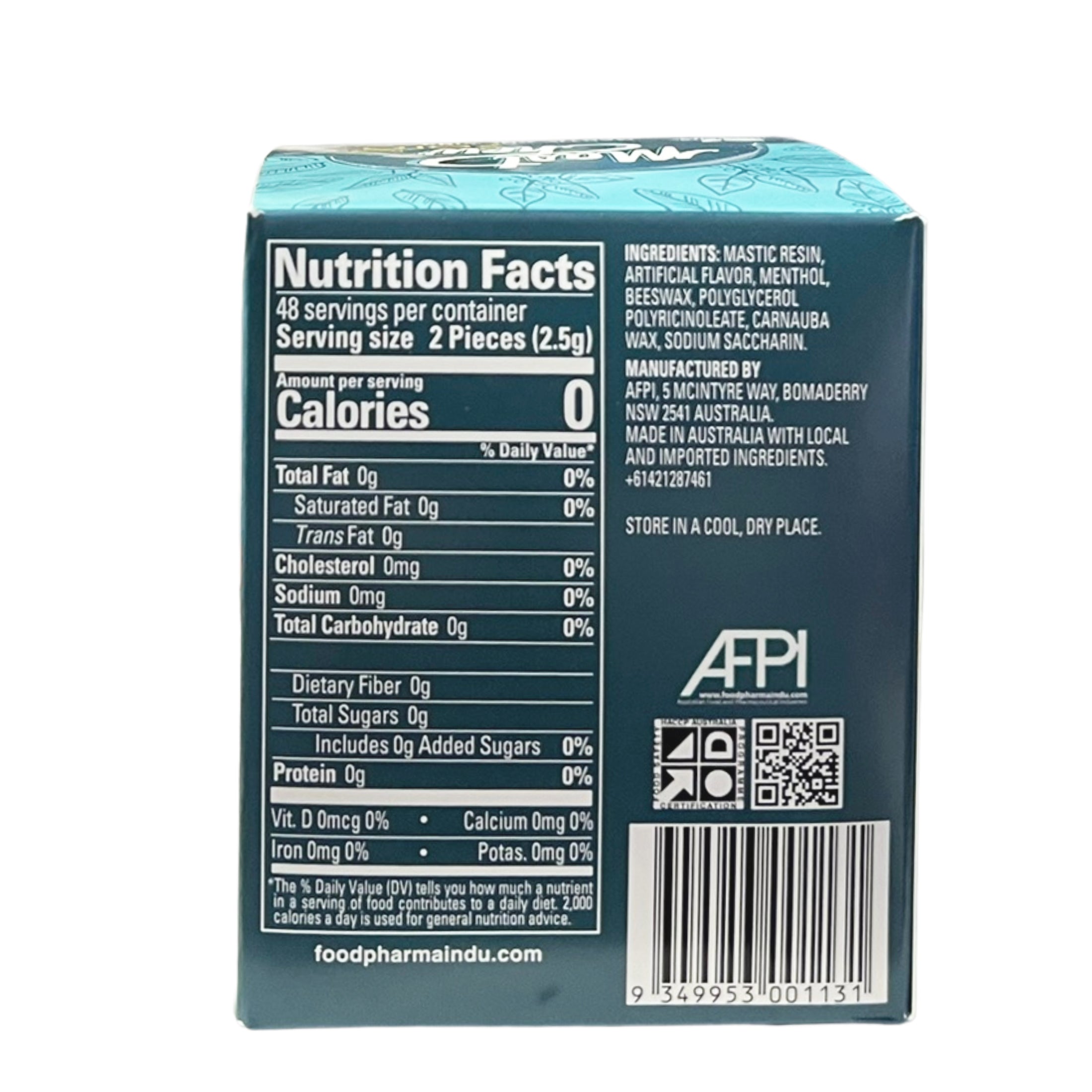 Mastic Chewing Gum Alternative Zero Sleeve Pack